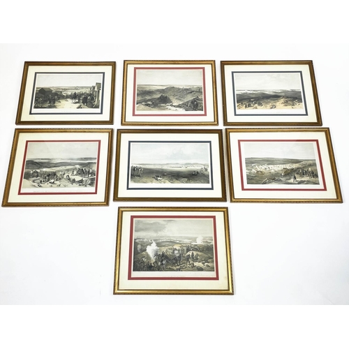 70 - TINTED LITHOGRAPHS OF THE CRIMEAN WAR, a set of seven, uniformly mounted and framed taken from 'the ... 