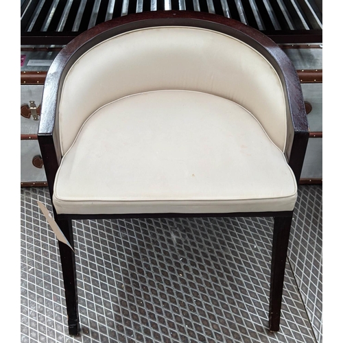 276 - LOUISE BRADLEY DRESSING CHAIR, 57cm x 30cm x 68cm, ebonised frame.