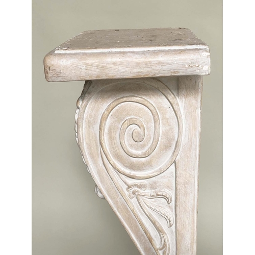 288 - PEDESTAL, reconstituted faux marble of Neo Classical form with acanthus and fluted scroll detail, 82... 