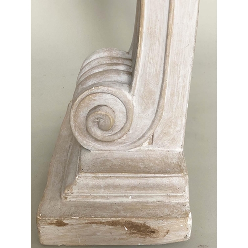 288 - PEDESTAL, reconstituted faux marble of Neo Classical form with acanthus and fluted scroll detail, 82... 