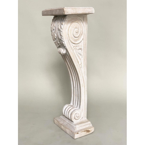 288 - PEDESTAL, reconstituted faux marble of Neo Classical form with acanthus and fluted scroll detail, 82... 