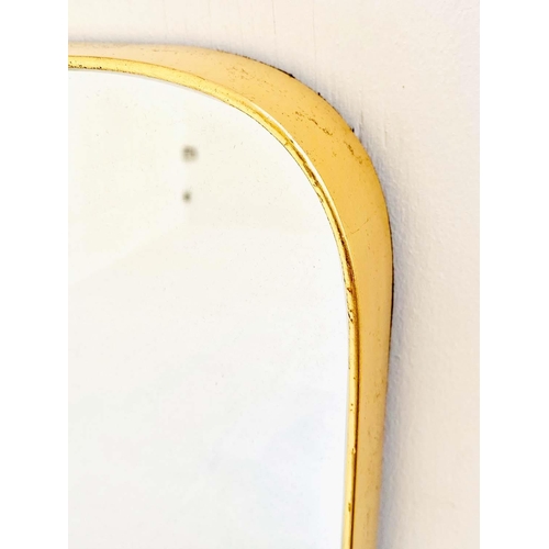 411 - WALL MIRRORS, a pair, 1960s French style, gilt framed, 121cm high x 80cm wide. (2)