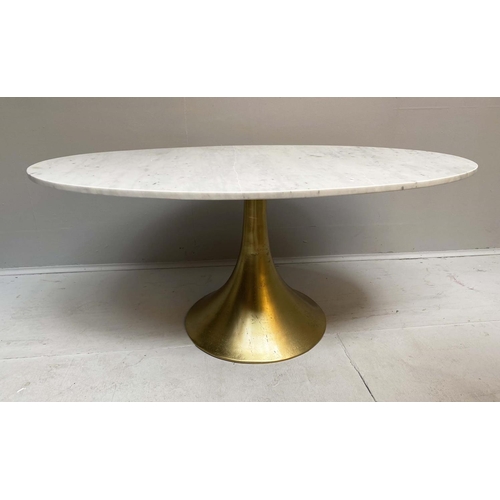 428 - LOW TABLE, 44cm H x 100cm W x 56cm D, 1970s Italian style marble top, gilt metal base.