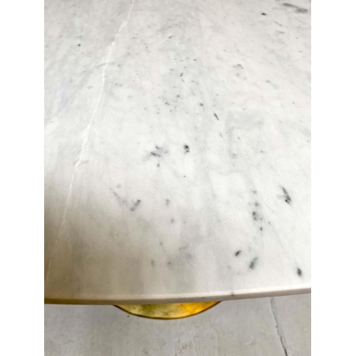 428 - LOW TABLE, 44cm H x 100cm W x 56cm D, 1970s Italian style marble top, gilt metal base.