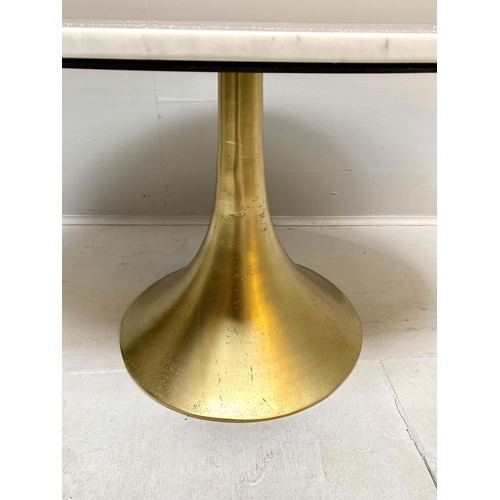 428 - LOW TABLE, 44cm H x 100cm W x 56cm D, 1970s Italian style marble top, gilt metal base.