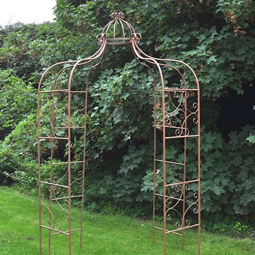 429 - ARCHITECTURAL GARDEN PERGOLA, 275cm high, 155cm diameter, Regency style, aged finish.