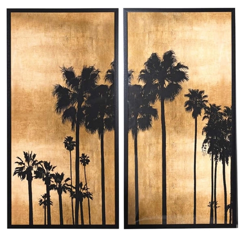 460 - CONTEMPORARY SCHOOL, Malibu Vista, vista  diptych print on board, framed, 155cm H x 79cm W.