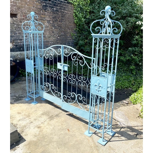 468 - GARDEN GATE, 168cm x 166cm x 23cm, turquoise painted metal.