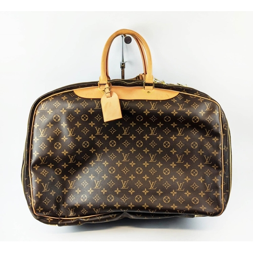 1 - VINTAGE LOUIS VUITTON ALIZE 55 TRAVEL BAG, monogram canvas with three large zippered compartment, on... 