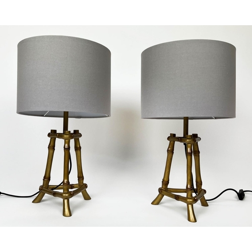 141 - TABLE LAMPS, a pair, Italian style faux bamboo, 53cm H. (2)