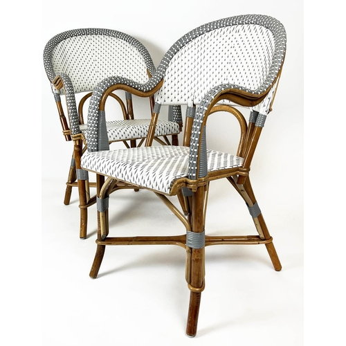 142 - MAISON J GATTI BISTRO CHAIRS, a pair, 88cm H x 52cm W. (2)