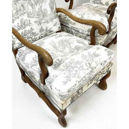 145 - OS DE MOUTON ARMCHAIRS, a pair, French late 19th century, 89cm H x 52cm W. (2)