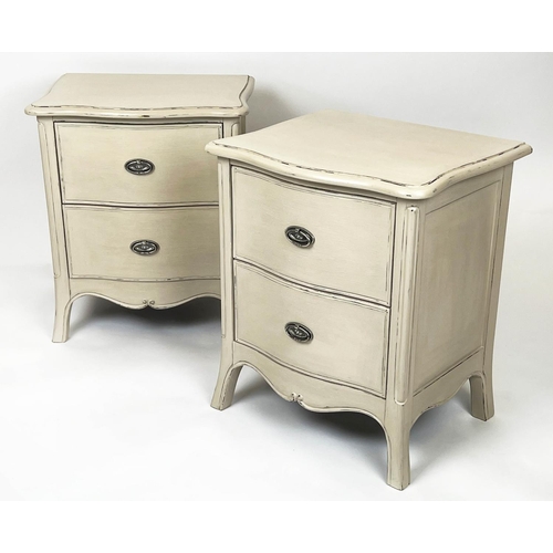 148 - BEDSIDE CHESTS, a pair, Georgian design, painted, 63cm H x 55cm x 45cm. (2)