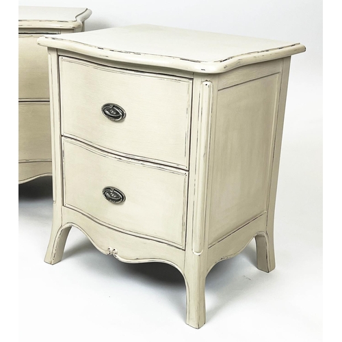 148 - BEDSIDE CHESTS, a pair, Georgian design, painted, 63cm H x 55cm x 45cm. (2)