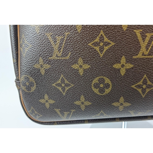 17 - LOUIS VUITTON TROUVILLE TRAVEL TOTE BAG, monogram canvas with two top handles, name tag and padlock ... 