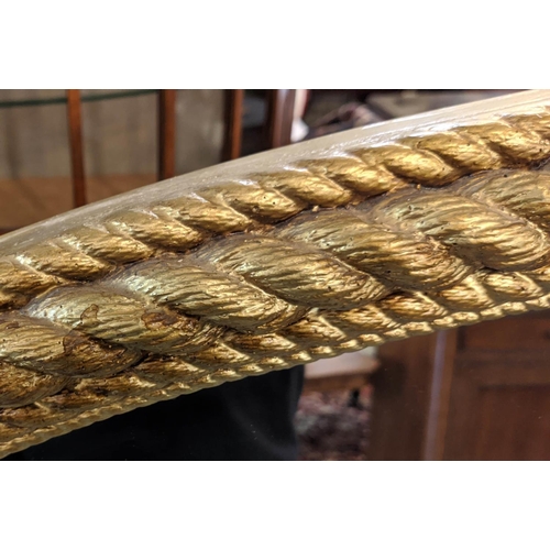 235 - OVERMANTEL MIRROR, 120cm W x 146cm H, Victorian style gilt, with rope detail.