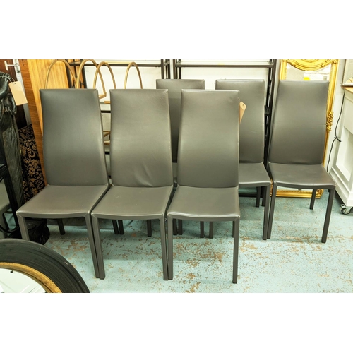 245 - BONALDO CHAIRS, a set of six, grey leather, 108cm H. (6)