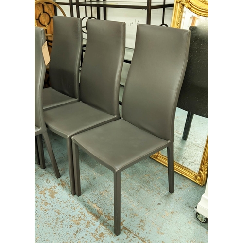 245 - BONALDO CHAIRS, a set of six, grey leather, 108cm H. (6)