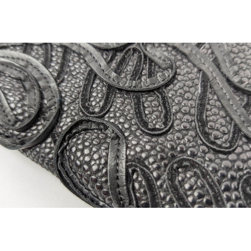 25 - ETRO CLUTCH, leather and cotton paisley embossed, all around zip closure, main compartment with furt... 