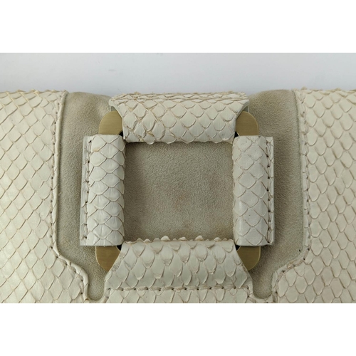 26 - JIMMY CHOO MAVE FOLDOVER CLUTCH, python print with suede lining, two frontal zip closures, leather w... 