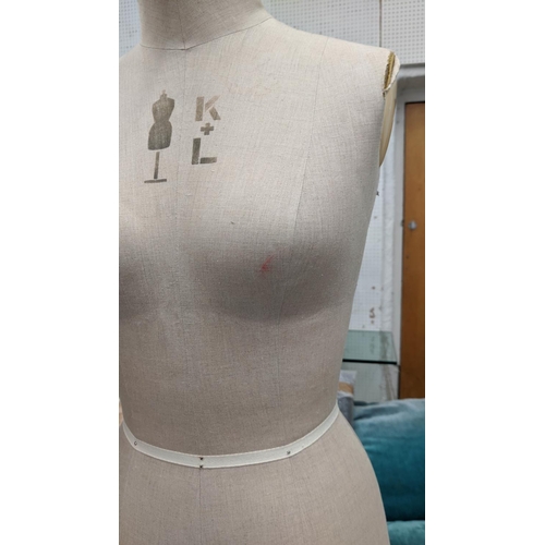 304 - KENETT & LINDSELL LTD MANNEQUINS, a set of two, one size 12, one size 14, differing stands, 179cm H ... 