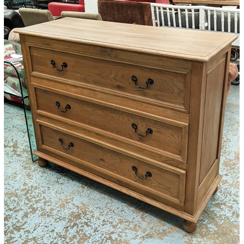 318 - CHEST OF DRAWERS, 120cm x 45cm x 98cm, French provincial style, three drawers.