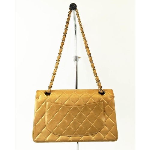 34 - VINTAGE CHANEL FLAP BAG, with front flap closure and iconic interlocking CC lock, leather and chain ... 