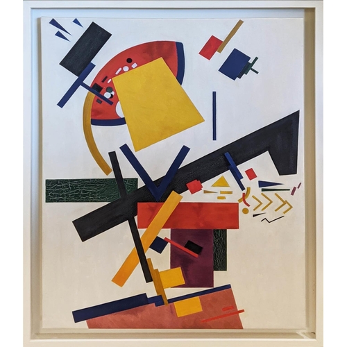 366 - AFTER KAZIMIR MALEVICH, supremacist composition,  oil on canvas, framed, 81cm x 101.5cm.