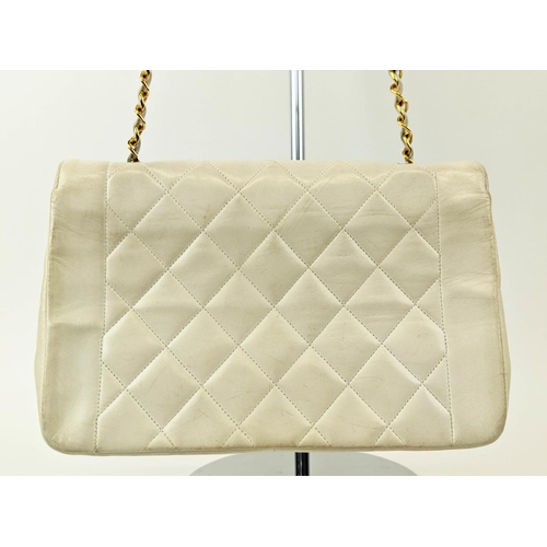 37 - VINTAGE CHANEL DIANA QUILTED BAG, with rounded front flap closure and iconic interlocking CC lock, d... 