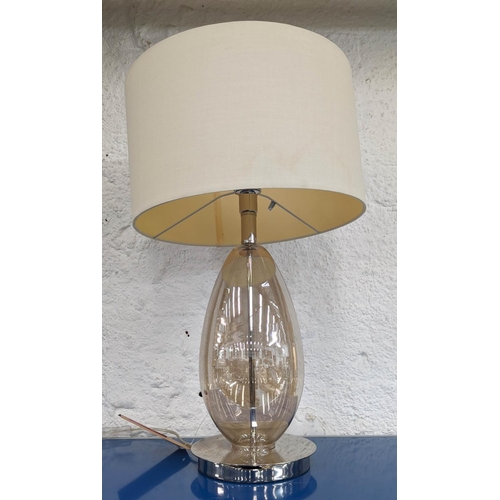 388 - R V ASTLEY TABLE LAMP, with shade, 61cm H.