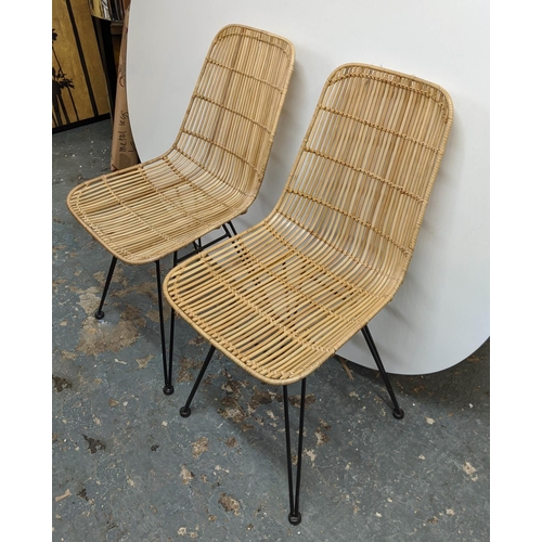 405 - DINING CHAIRS, a set of six each 44cm W x 86cm D,  faux cane style. (6)