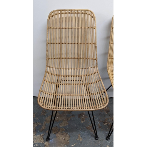 405 - DINING CHAIRS, a set of six each 44cm W x 86cm D,  faux cane style. (6)