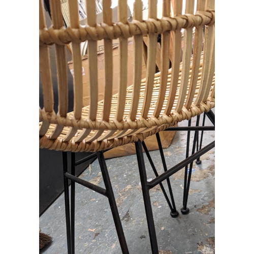 405 - DINING CHAIRS, a set of six each 44cm W x 86cm D,  faux cane style. (6)