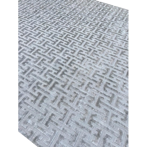 43 - CONTEMPORARY ART DECO DESIGN SILVER CARPET, 401cm x 300cm.