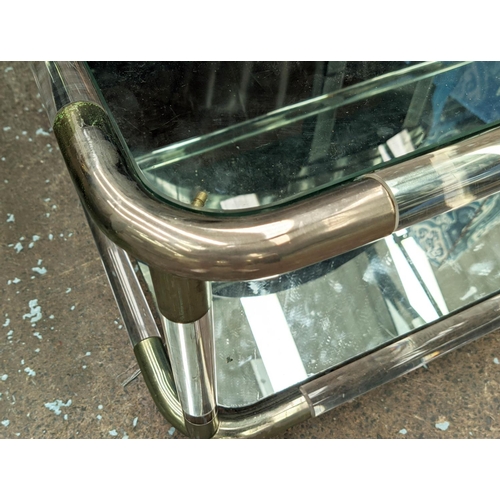 437 - LOW TABLE, vintage 20th century Italian, 130cm x 65cm x 38cm, perspex, gilt metal detail, glass top,... 