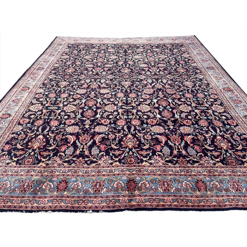 44 - ANTIQUE PERSIAN DAROKSH CARPET, 390cm x 303cm.