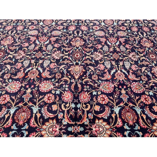 44 - ANTIQUE PERSIAN DAROKSH CARPET, 390cm x 303cm.