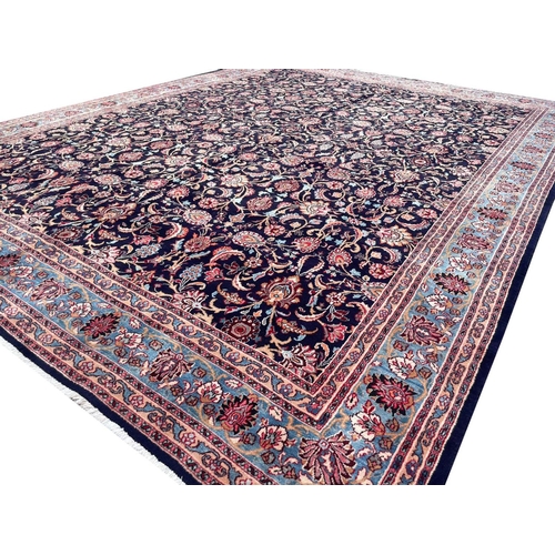 44 - ANTIQUE PERSIAN DAROKSH CARPET, 390cm x 303cm.