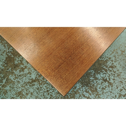 445 - DINING TABLE, approx 76cm H x 400cm L x 150cm D unextended and two extra leaves, each 102cm L, on tw... 