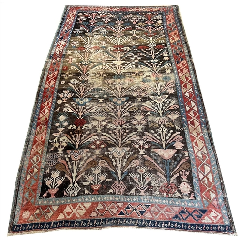 45 - ANTIQUE CAUCASIAN RUG, 216cm x 146cm.