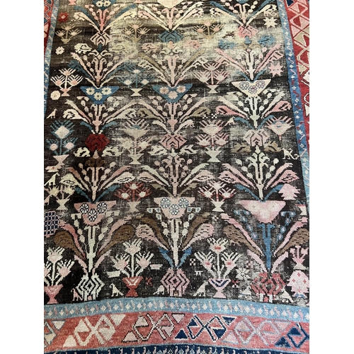 45 - ANTIQUE CAUCASIAN RUG, 216cm x 146cm.