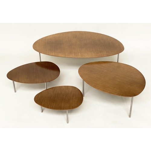 295 - NEST OF TABLES, four contemporary Stua Eclipse oak by Jon Gasca, largest 110cm D x 77cm x 35cm H. (4... 