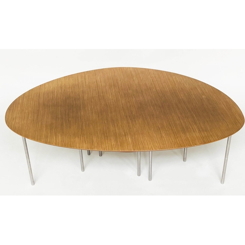 295 - NEST OF TABLES, four contemporary Stua Eclipse oak by Jon Gasca, largest 110cm D x 77cm x 35cm H. (4... 