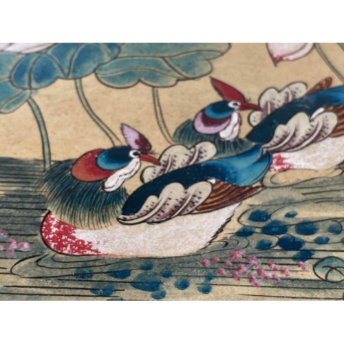 99 - TRUNKS, two graduated, Chinese hand painted vellum style and silvered metal mounted each with carryi... 