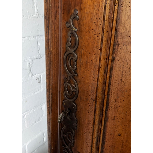 182 - ARMOIRE, 70cm D x 203cm H x 115cm W, French 18th century Provincial walnut with a panelled door.