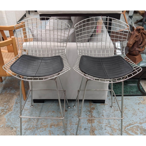 189 - HARRY BERTOIA BAR STOOLS, a pair, each 51cm x 106cm H. (2)