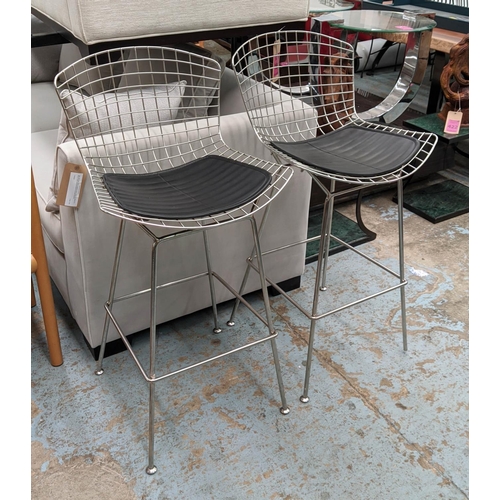 189 - HARRY BERTOIA BAR STOOLS, a pair, each 51cm x 106cm H. (2)