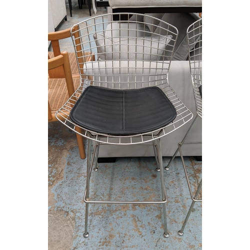 189 - HARRY BERTOIA BAR STOOLS, a pair, each 51cm x 106cm H. (2)