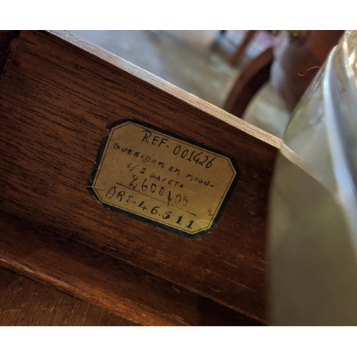 244 - OCCASIONAL TABLES, a pair, the figured mahogany oval tops with pierced brass gallery with undertier,... 