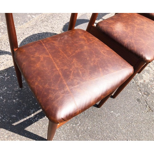 371 - DINING CHAIRS, 76cm H, a set of four, vintage 1960s, later weather upholstered seats. (4)